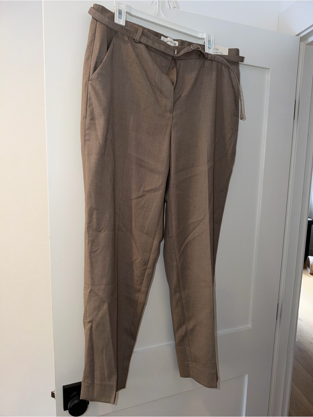 Abercrombie & Fitch Taupe Tailored High-Waist Trousers